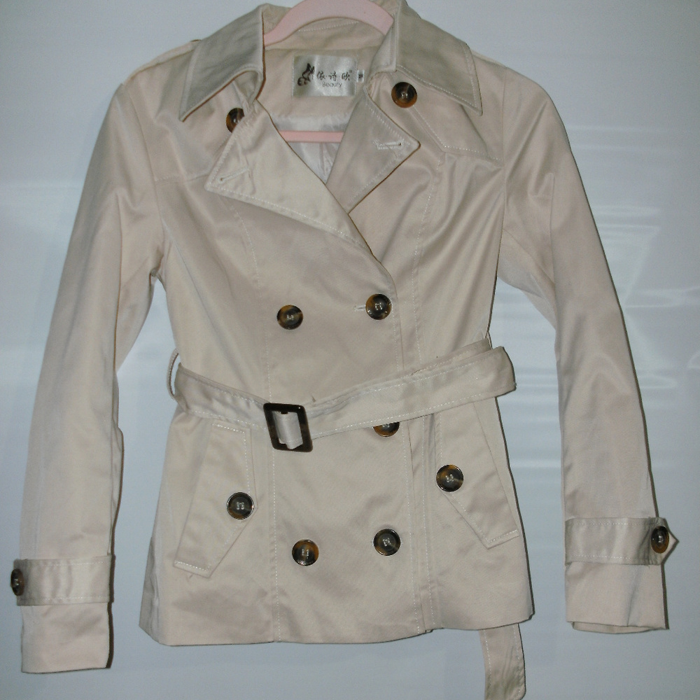 Beauty Khacki Short Belted Jacket